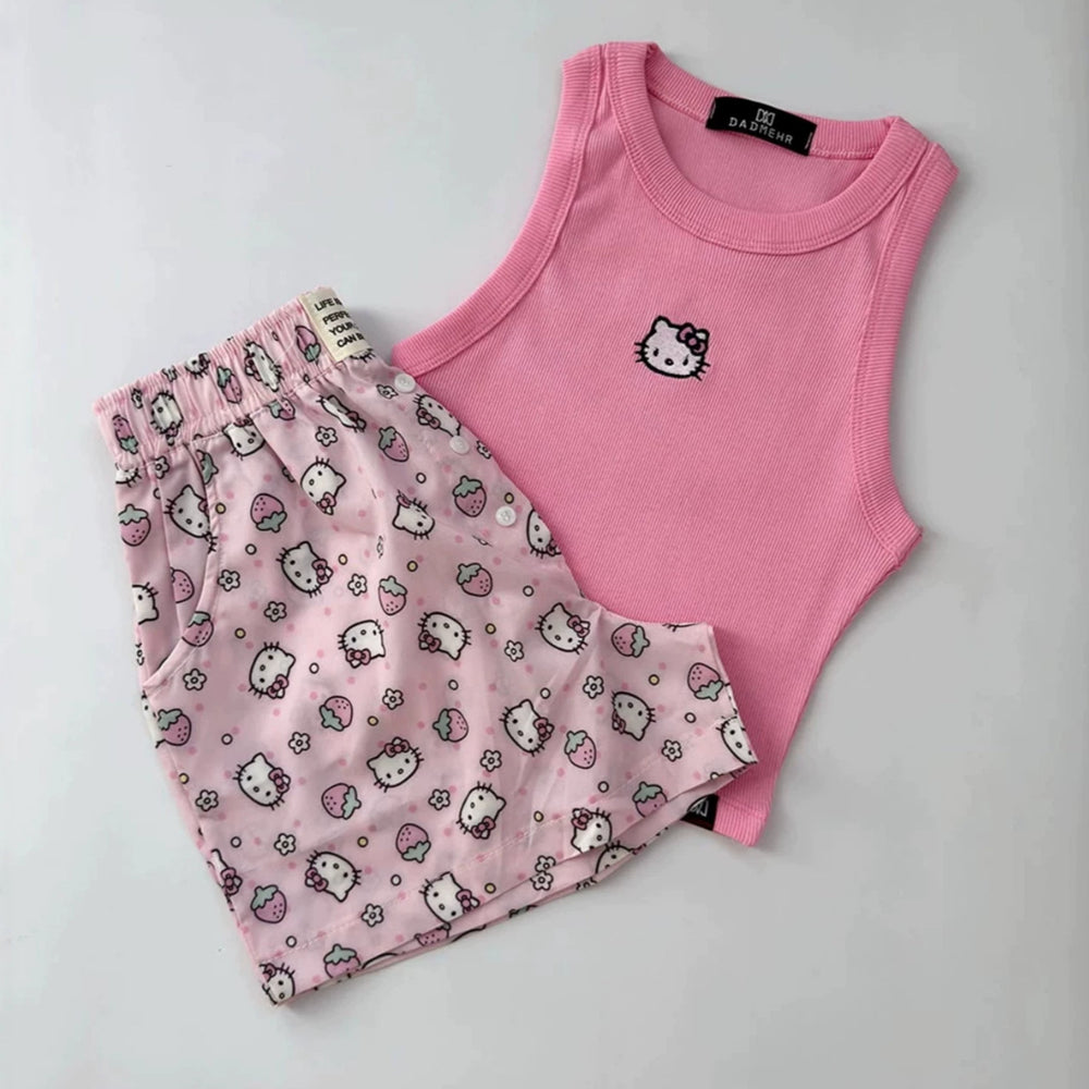 Women's vest shorts wholesale top and shorts set new tops and pants for women wholesale tops