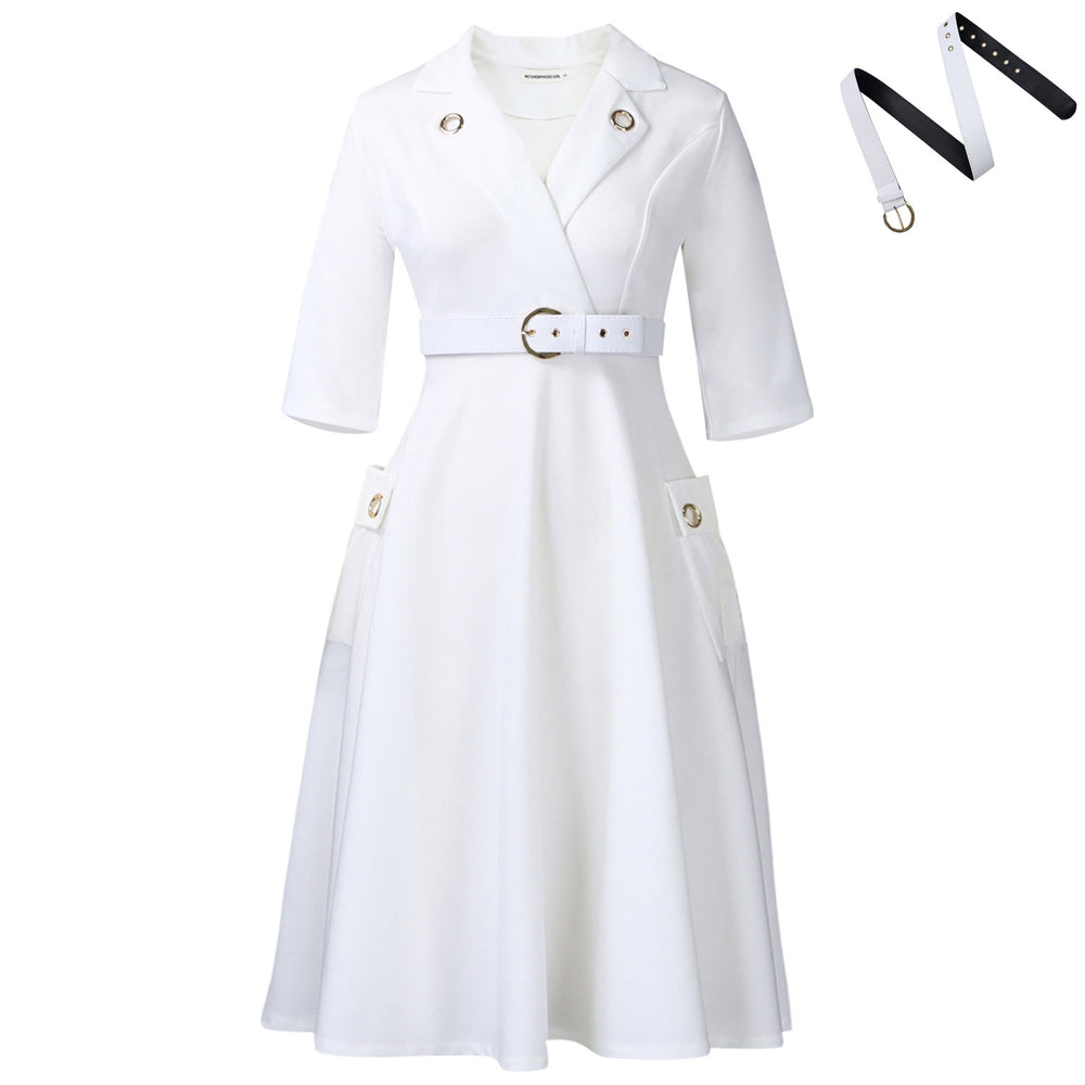 D3341  new arrival cross-border e-commerce women's independent website suit collar high-waisted elegant plus size african dress