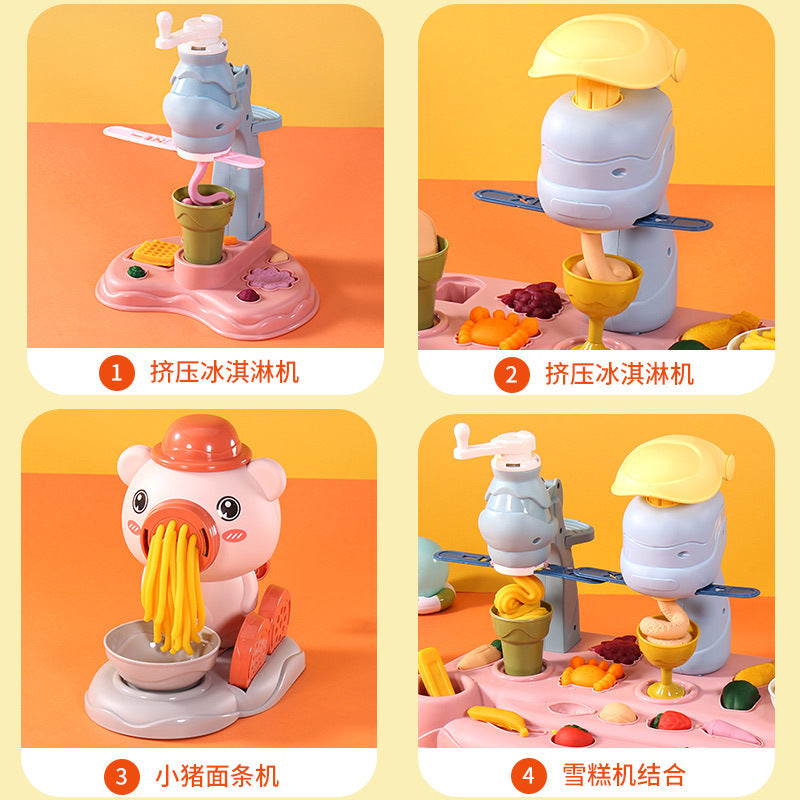 Piggy noodle maker tool suit color clay kids toy plasticine mold handmade clay play house production for men and women