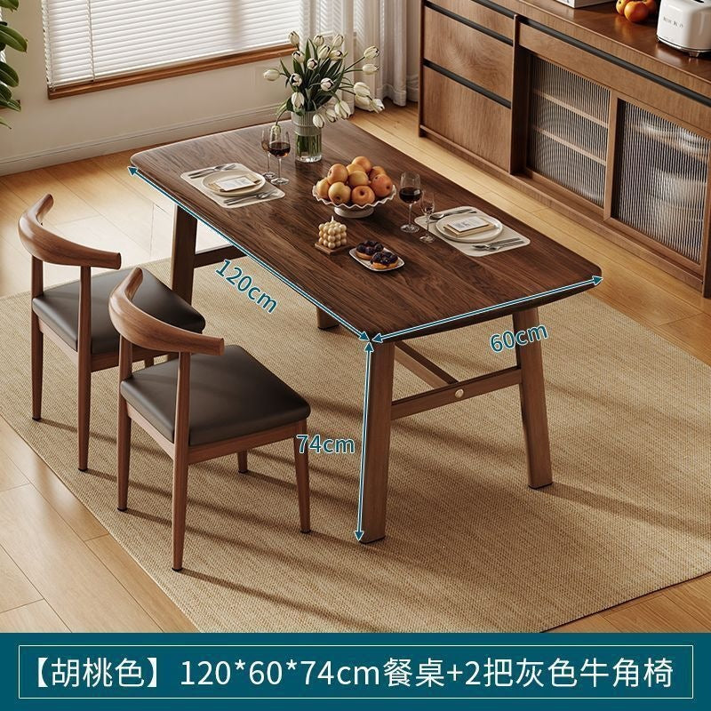 Dining table and chair combination small apartment for home rectangular table and chair commercial breakfast shop dining table and chair fast food restaurant iron horn chair