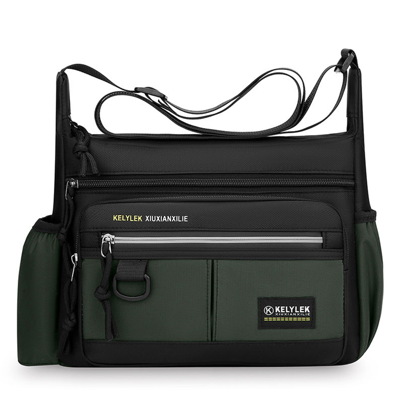 New Men's Casual Shoulder Bag Large Capacity Multifunctional Water Cup Storage Crossbody Bag Fashion Commuter Business Men's Bag