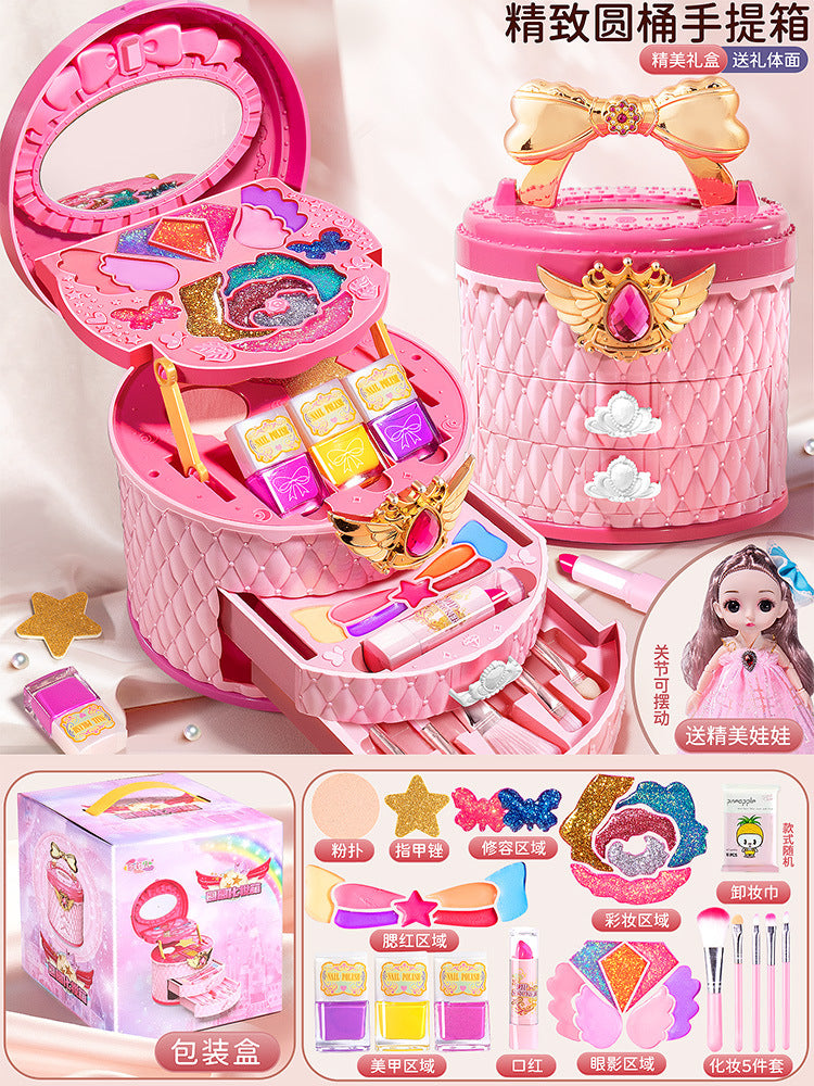 Kids' makeup table playset toy - nail polish, princess makeup box, pretend play, parent-child interaction