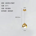 Italian minimalist double-head bedside pendant light, luxury black gold crystal dining room bar hotel project customizable suspension lamp