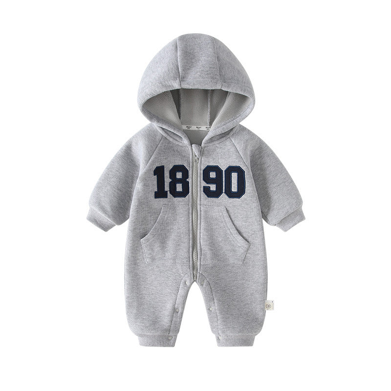 Newborn baby clothes autumn outfit super cute boy romper 100-day celebration adorable spring/autumn outdoor hooded sweatshirt swaddle