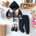 New arrival cross-border children's plaidshirtlong sleeves hoodie cotton boys spring suit boys spring children's clothing
