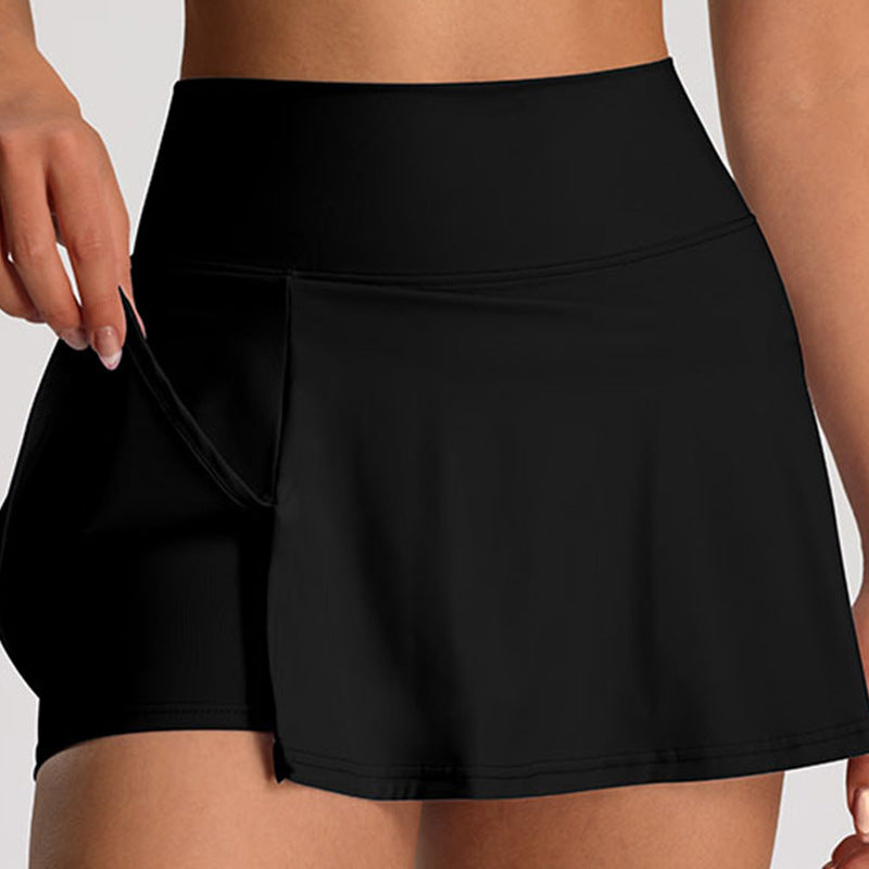 Fashion cross-border sports culottes shortsummer tight high waistfashion tape fitness yoga wear tennis skirt for women