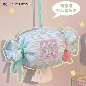 Inssweet candy tissue box can be hung on dining tissue storage bag car fabric high-looking living room hanging bag