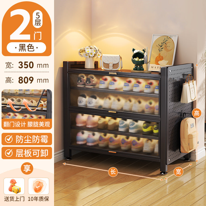 Steel shoe cabinet for homemulti-layer dustproof shoe rack door entrance entrance floor-to-ceiling wall all-in-one storage rack storage rack