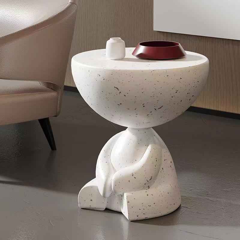 Cream style new arrival popular living room small flat head coffee table creative simple plastic side table ins style bedroom corner table