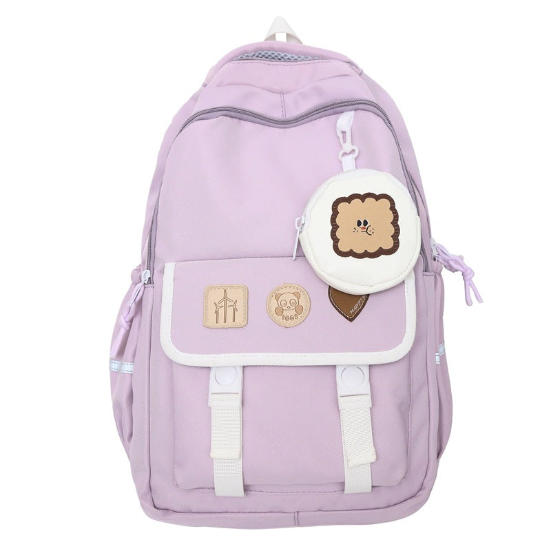 Backpack new simple and cute campus style student backpack high value lightweight large capacity backpack