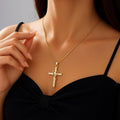 European and american cross-border jewelry creative personalized heart cross necklace, trendy minimalist versatile necklace nks58