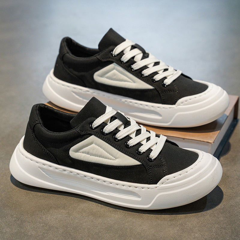 Men's breathable canvas shoes 2025 winter new low-top athletic casual shoes men's soft sole versatile thick sole sneakers