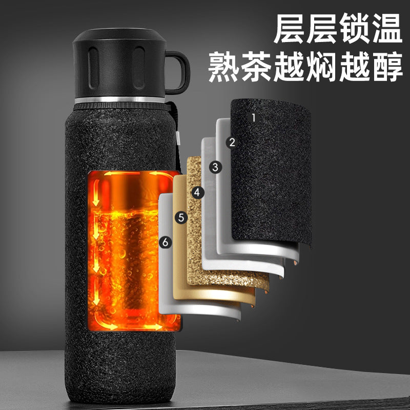 316l stainless steel vacuum insulated thermos - all steel construction, large capacity, portable for men's outdoor travel, hiking, and mountaineering