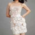 2025 spring new arrival: elegant and chic 3d floral mesh panel heavy embroidery cami dress - mini skirt
