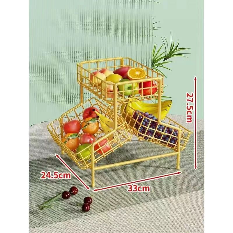 European-style tiered fruit basket - living room coffee table fruit platter - kitchen spice rack - multi-purpose multi-tier storage shelf