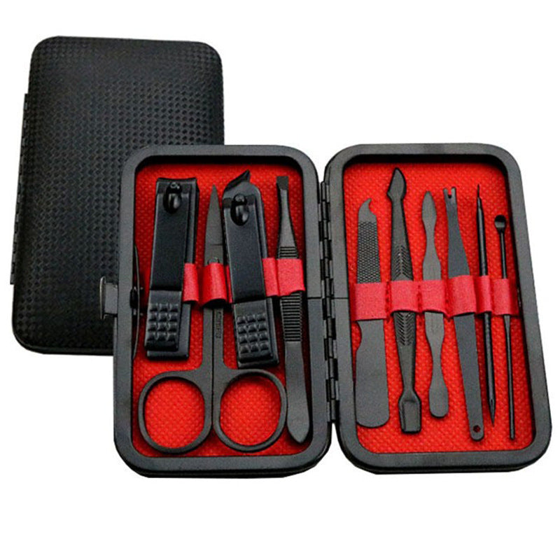 Wholesale stainless steel black nail clippers & nail scissors 18-piece set - beauty & manicure nail care tool kit
