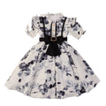 Custom girls' dress - ink wash painting princess style - birthday chic short sleeve chiffon dress - perfect for little girls - cross-border e-commerce