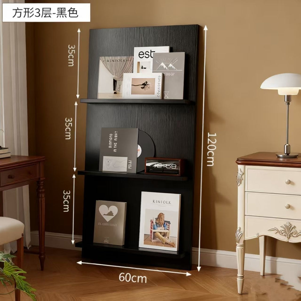 Magazine rack floor-standing storage rack wall-mounted book rack newspaper rack environmental-friendly multi-layer bookshelf medieval style reading bookshelf wood