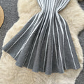 Korean style sleeveless striped gradient knit dress - women's summer high-waisted a-line slimming versatile chic work dress