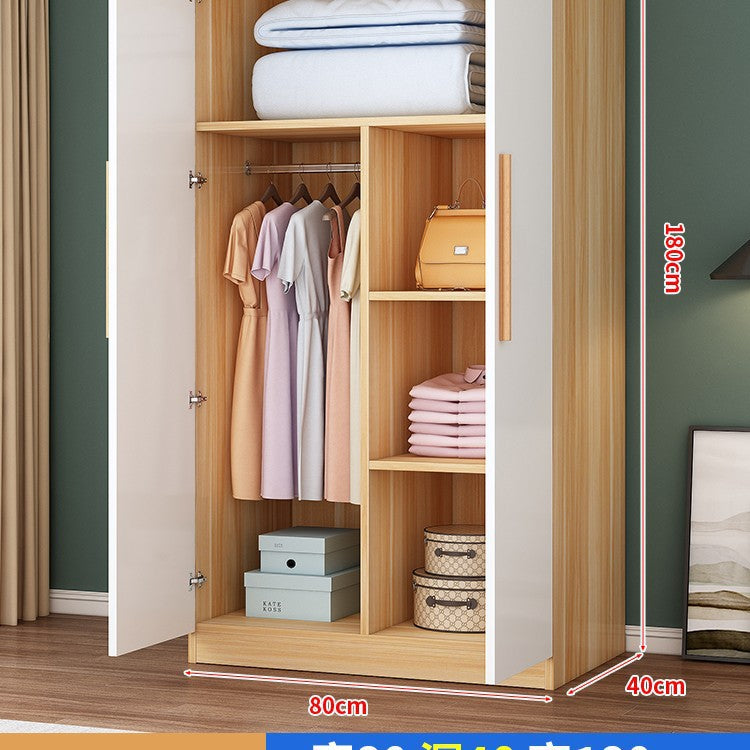 Wardrobe household bedroom wardrobe economical rental room small apartment simple assembly solid wood storage large wardrobe