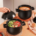 Casserole high temperature resistant stew pot soup casserole explosion-proof for home cooking porridge double ears large capacity open flame high temperature resistant soup pot