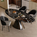 Optional board new arrival marble dining table large apartment natural luxury stone black rose classy oval luxury dining table and chairs