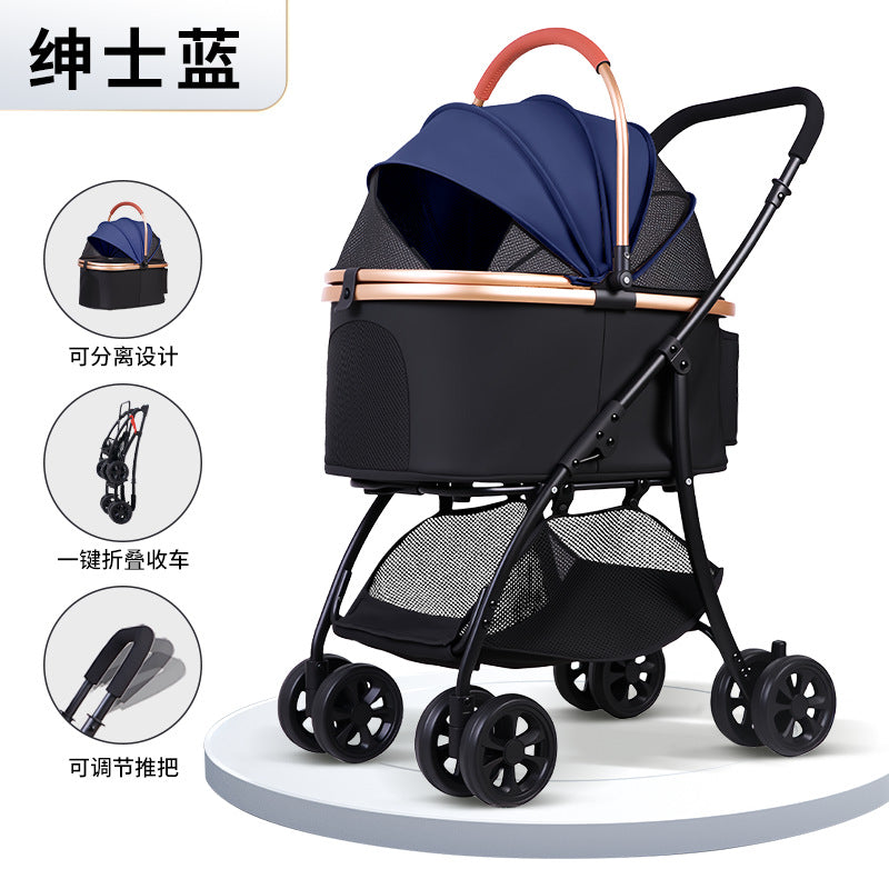Inlair pet stroller - foldable dog and cat carrier for small breeds like poodles - lightweight pet stroller for amazon pet stores