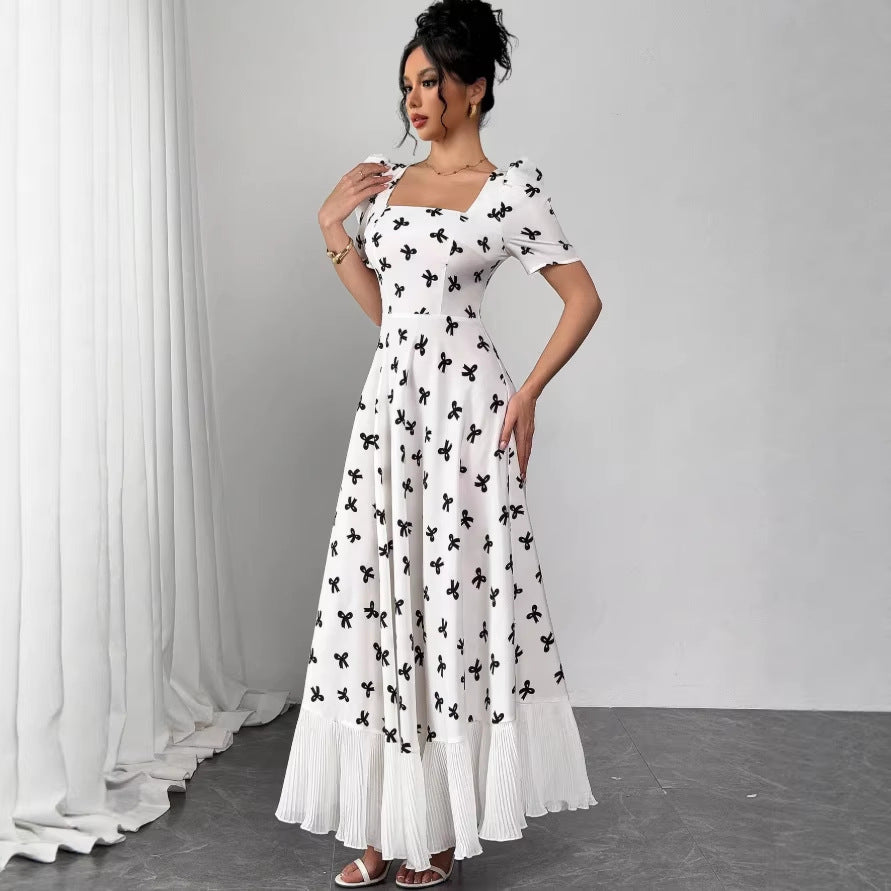 european and american cross-border new french polka dot bodycon dress