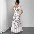 european and american cross-border new french polka dot bodycon dress