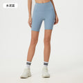 High-waisted tummy control yoga shorts with side pockets - seamless, nude feel, shaping, no t-line, workout fitness shorts d25035