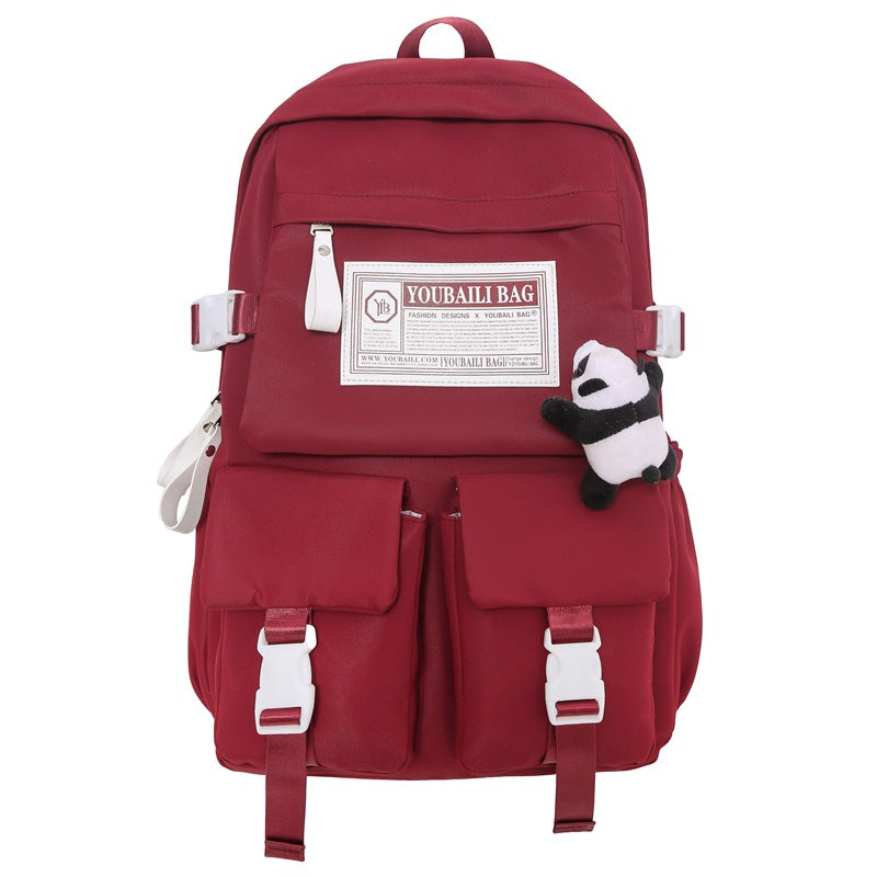 New travel backpack computer backpack casual solid color ultra-light junior high school students large-capacity schoolbag