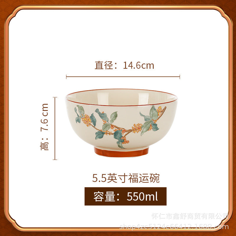 New chinese style ceramic dinnerware set for home use - 2026 collection: bowls, plates, dinnerware, noodle bowls, and soup bowls - complete set