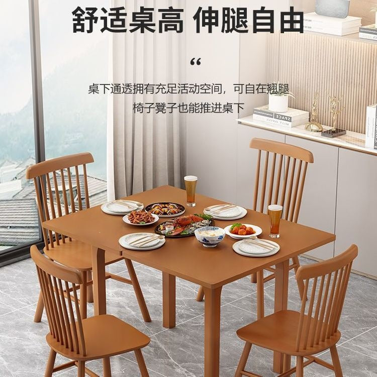 Dining tablefor homesmall apartment solid wood foldable dining table modern casual multifunctional rotatethickened desktop dining table
