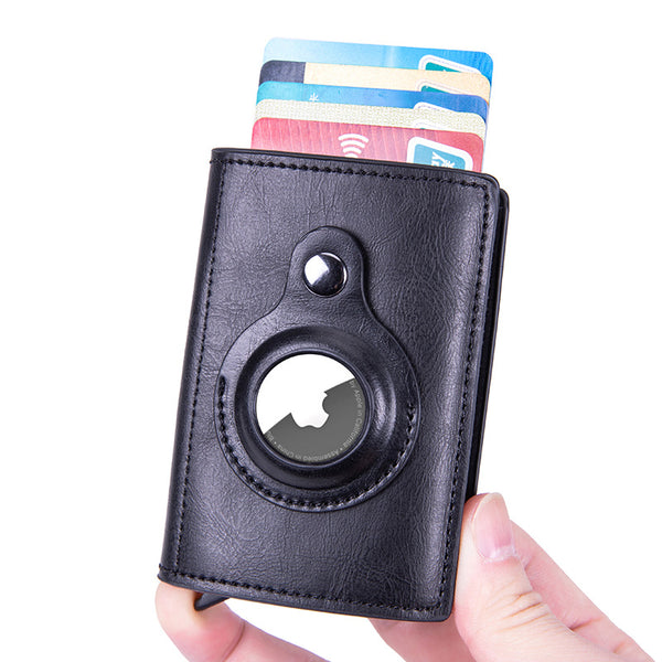 Factory Anti-theft Brush Tracker RFID Credit Card Bag Aluminum Alloy Stainless Steel Card Bag USD Leather Wallet Card Case