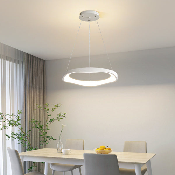 [Strict Selection] Restaurant Chandelier Modern Simple Bedroom Light Minimalist Ring White Dining Room Light Bar Table Chandelier