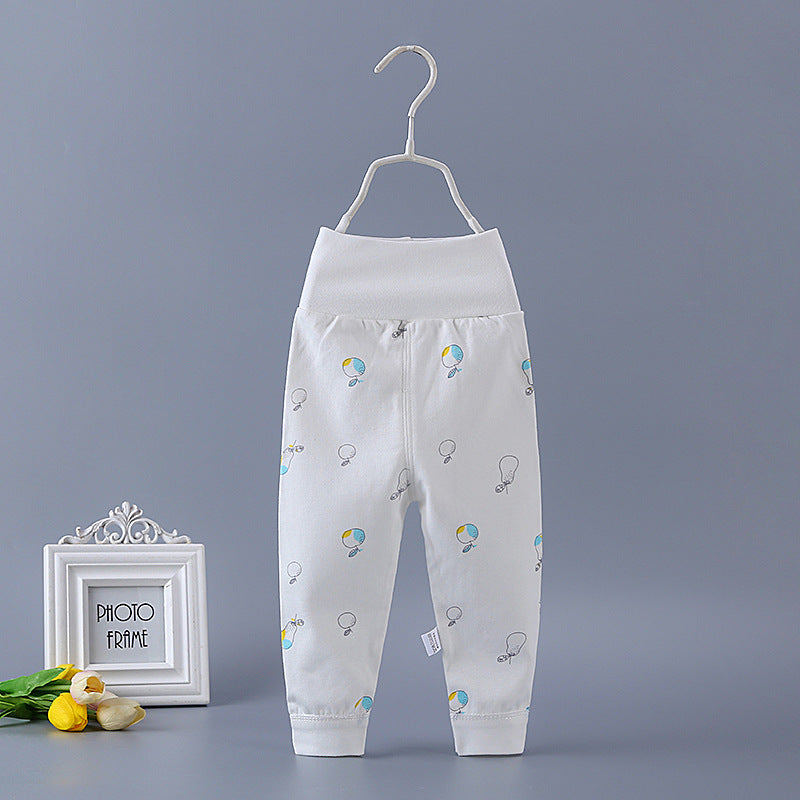 Baby high waist long johns pure cotton men's and women's children's baby spring & fall single open pants newborn kids open crotch pants