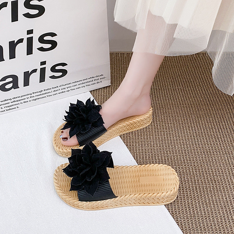 New platform sandals: 4cm wedge heel, soft sole, breathable, and stylish floral design for women