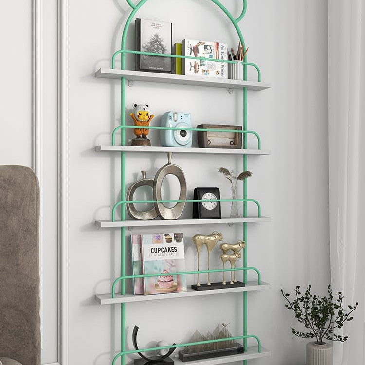 Living room bookshelf storage cabinet kids storage rack iron ultra-thin bookcase gap wall hanging for home door rear picture book shelf