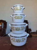 3986 floral gold-trimmed european, south american, north american, african, middle eastern, and arabian stainless steel dinnerware set - hot seller for family gatherings and export