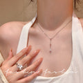 Xiaohongshu best selling brushed water drop tassel necklace women's niche style casualaccessible luxuryeasiest for matchelegantclassy sense collarbone chain