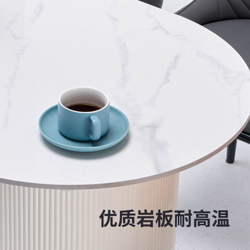 Semi-circular rock slab italian all-in-one high-end for homeaccessible luxury dining table manufacturer wholesale modern casualfor home dining table