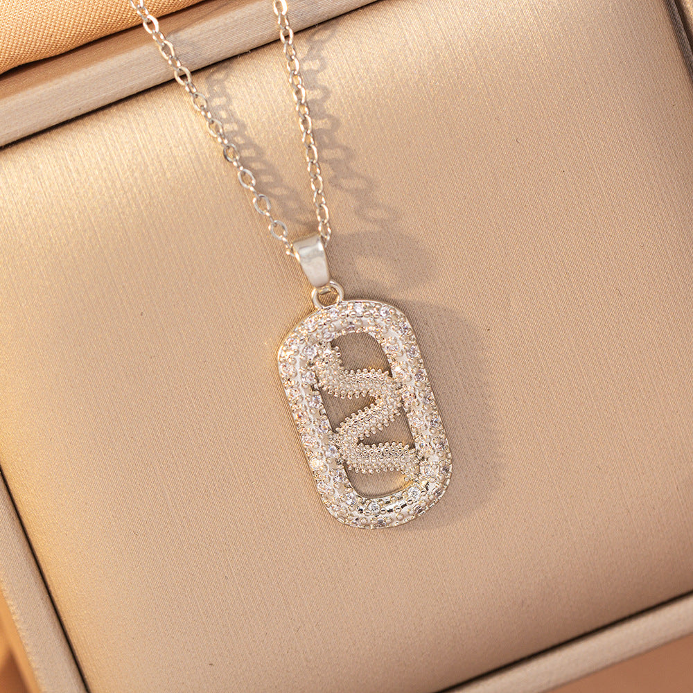 [copper inlaid with zirconium] cross-border hot-selling snake-shaped necklace for women, personalized fashion stainless steel elegant accessible luxury clavicle chain jewelry