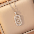 X8301-10 [titanium steel chain copper inlaid zirconium pendant]