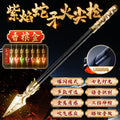 Nezha fire tip gun children's luminous toy voice automatic telescopic 3d light red tassel gun boy holiday gift