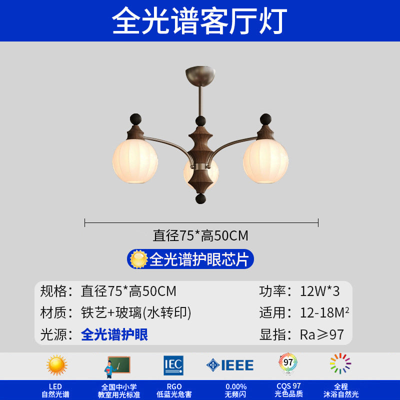 French medieval style living room chandelier main light retro 2025 new new Chinese cloud lighting high-end lighting