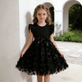 summer korean style girls' short-sleeve lace floral dress - trendy korean kids' formal dress