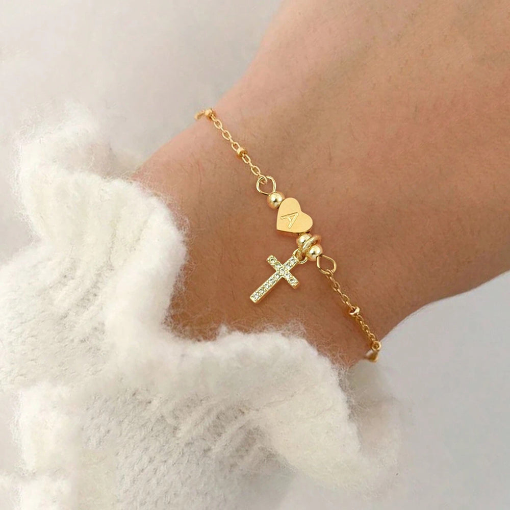 Amazon cross-border new arrival: letter beaded bow bracelet - elegant, versatile, fresh, sweet, and cute jewelry for women