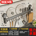 Suction cup double rod 70cm - kitchen hanging rack + 6 hooks