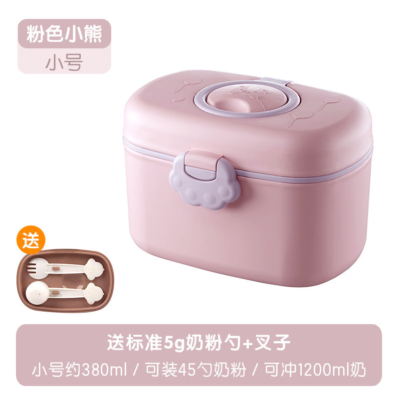 Baby formula box, portable food supplement rice noodle box, sealed jar, moisture-proof large storage tank, divided into grids