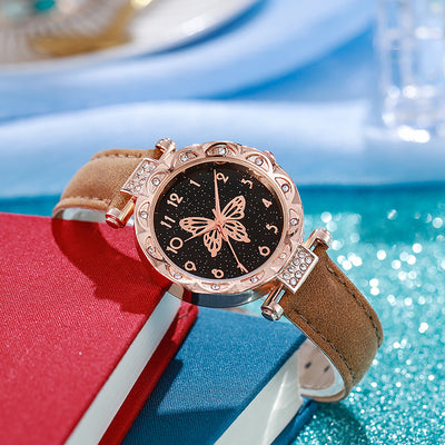 Wholesale direct sales: new fashionable women's watches for cross-border e-commerce - stylish, minimalist butterfly quartz watches